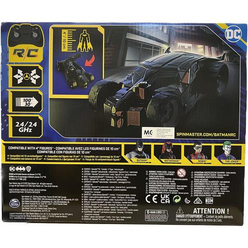 BATMAN Batmobile Remote Control Vehicle 1:20 Scale, Kids Toys for Boys Aged  4 and up